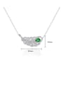 thumb Copper Cubic Zirconia Hollow Leaf Luxury Necklace 2
