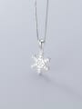 thumb 925 Sterling Silver Simple snowflake diamond pendant(only Pendant) 3