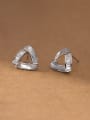 thumb 925 Sterling Silver Shell Triangle Minimalist Stud Earring 2