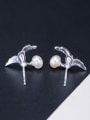 thumb 925 Sterling Silver Imitation Pearl  Vintage Hummingbird Stud Earring 1