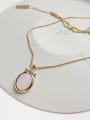 thumb 925 Sterling Silver Pink  Crystal Necklace 0