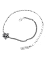 thumb 925 Sterling Silver Asymmetry Star Vintage  Anklet 0
