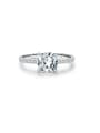 thumb 925 Sterling Silver Cubic Zirconia Square Dainty Band Ring 0