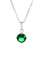 thumb Alloy Cubic Zirconia Green Round Dainty Necklace 0