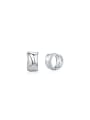 thumb 925 Sterling Silver Geometric Minimalist Huggie Earring 0
