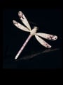 thumb Brass Cubic Zirconia Dragonfly Minimalist Brooch 2