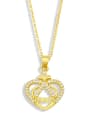 thumb Brass Cubic Zirconia Mom Heart Minimalist Necklace 3
