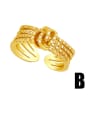 thumb Brass Cubic Zirconia Geometric Hip Hop Band Ring 2