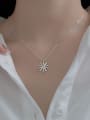 thumb 925 Sterling Silver Cubic Zirconia  Minimalist Flower Pendant Necklace 1