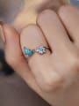 thumb 925 Sterling Silver Enamel Butterfly Cute Band Ring 1