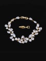 thumb Brass Cubic Zirconia Water Drop Luxury Link Bracelet 3