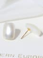 thumb Brass Shell Pearl Minimalist Geometric  Earring and Necklace Set 2
