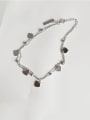 thumb 925 Sterling Silver Simple Heart  Double Layer Bead Chain  Anklet 1