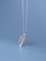 thumb 925 Sterling Silver Leaf Minimalist Necklace 0
