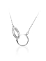 thumb 925 Sterling Silver Rhinestone Round Minimalist Necklace 0