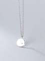 thumb 925 Sterling Silver Enamel Round Minimalist Necklace 3