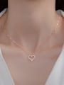 thumb 925 Sterling Silver Cubic Zirconia Heart Dainty Necklace 1