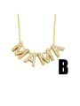 thumb Brass Cubic Zirconia Minimalist MOM Letter  Pendant Necklace 1