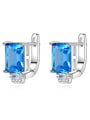 thumb Chicago Style 925 Sterling Silver Cubic Zirconia Geometric Luxury Stud Earring 3