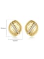 thumb Brass Cubic Zirconia Round Vintage Stud Earring 3