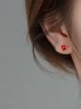 thumb 925 Sterling Silver Cubic Zirconia Heart Minimalist Stud Earring 4