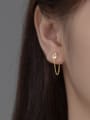 thumb 925 Sterling Silver Glass Stone Water Drop Minimalist Threader Earring 1
