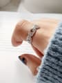 thumb 925 Sterling Silver Ring Buckle With Diamond   Minimalist Midi Ring 0