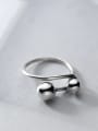thumb 925 Sterling Silver Bead Geometric Vintage Band Ring 2