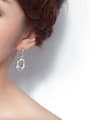 thumb Copper Cubic Zirconia Hollow  Round Dainty Drop Earring 1
