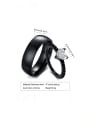 thumb Titanium Steel Cubic Zirconia Heart Minimalist Band Ring 3