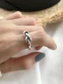 thumb 925 Sterling Silver knot Vintage Free Size Band Ring 1