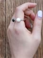 thumb 925 Sterling Silver Imitation Pearl White Round Minimalist Band Ring 1