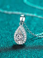 thumb 925 Sterling Silver Moissanite Water Drop Dainty Necklace 2