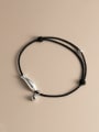 thumb 925 Sterling Silver Fish Minimalist Adjustable Rope Bracelet 3