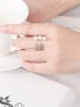thumb 925 Sterling Silver Imitation Pearl  Minimalist Multilayer lines Stackable Ring 1