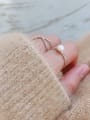thumb 925 Sterling Silver Round Imitation Pearl   Minimalist Free Size Band Ring 1