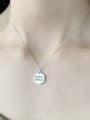 thumb 925 sterling silver simple letter polygon Pendant Necklace 0