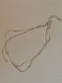 thumb 925 Sterling Silver Minimalist  Double Layer Chain Anklet 0