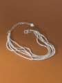 thumb 925 Sterling Silver Trend Gypsophila Multi-Layered Chain Bracelet 0