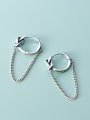 thumb 925 Sterling Silver  Vintage Round personality chain earrings 2