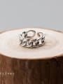 thumb 925 Sterling Silver Irregular  Chain Vintage Free Size Ring 0