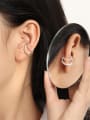 thumb 925 Sterling Silver Geometric Minimalist C-shaped twist Clip Earring 3