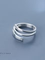 thumb 925 Sterling Silver  Minimalist Three-layer line  Free Size Ring 2