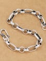 thumb Vintage Sterling Silver With White Gold Plated Simplistic Geometric Bracelets 1