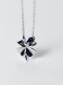 thumb 925 Sterling Silver Smooth Flower Minimalist Necklace 1
