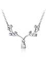thumb 925 Sterling Silver Cubic Zirconia Deer Cute Christma Necklaces 2