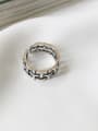 thumb 925 Sterling Silver Woven Mesh Cross Vintage Free Size Band Ring 2