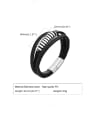 thumb Stainless steel Artificial Leather Geometric Hip Hop Strand Bracelet 3