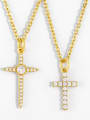 thumb Copper Cubic Zirconia Cross Vintage Regligious Necklace 0