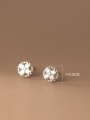 thumb 925 Sterling Silver Cubic Zirconia Flower Minimalist Stud Earring 3